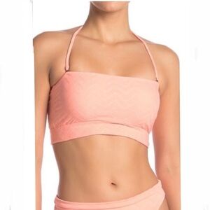 Becca Peach Bandeau High Waist Cheeky Bikini two Piece Swimsuit